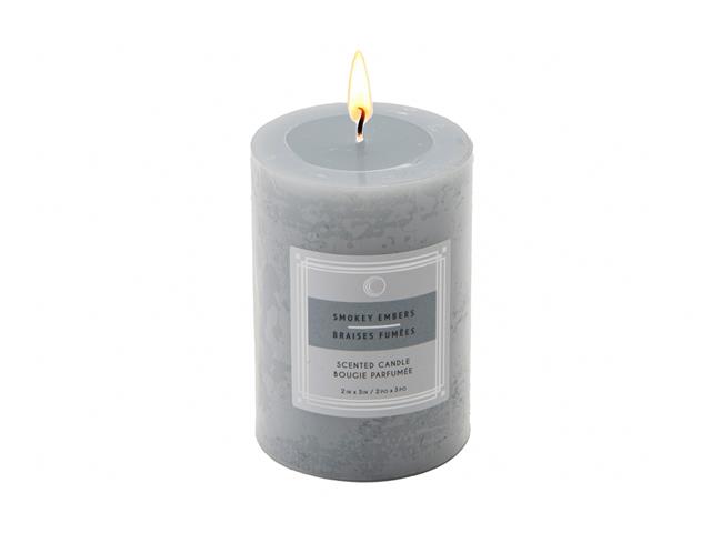2" X 3" SCENTED PILLAR CANDLE (SMOKEY EMBERS) (12/DISP)